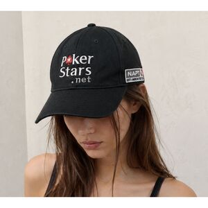 PokerStars Black Adjustable Baseball Hat Cap NAPT Professional Poker Players